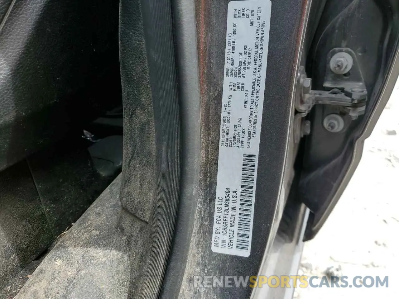 12 Photograph of a damaged car 1C6SRFFT3LN365404 RAM 1500 2020