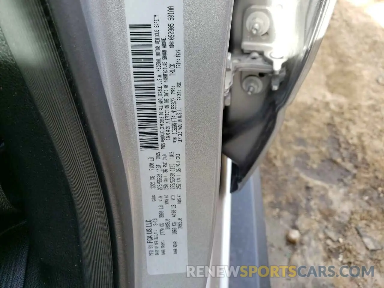 12 Photograph of a damaged car 1C6SRFFT4LN159377 RAM 1500 2020
