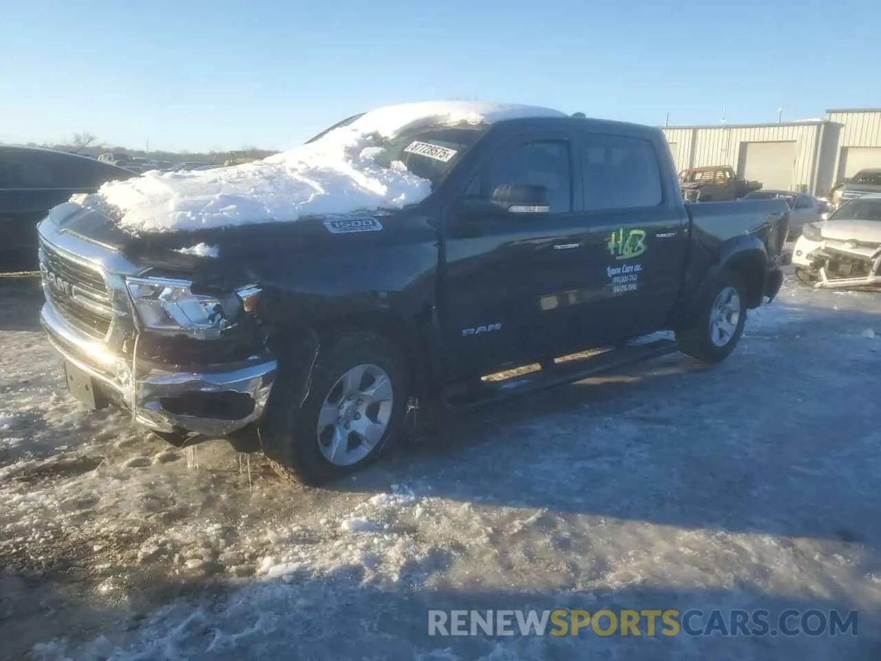 1 Photograph of a damaged car 1C6SRFFT7LN115115 RAM 1500 2020