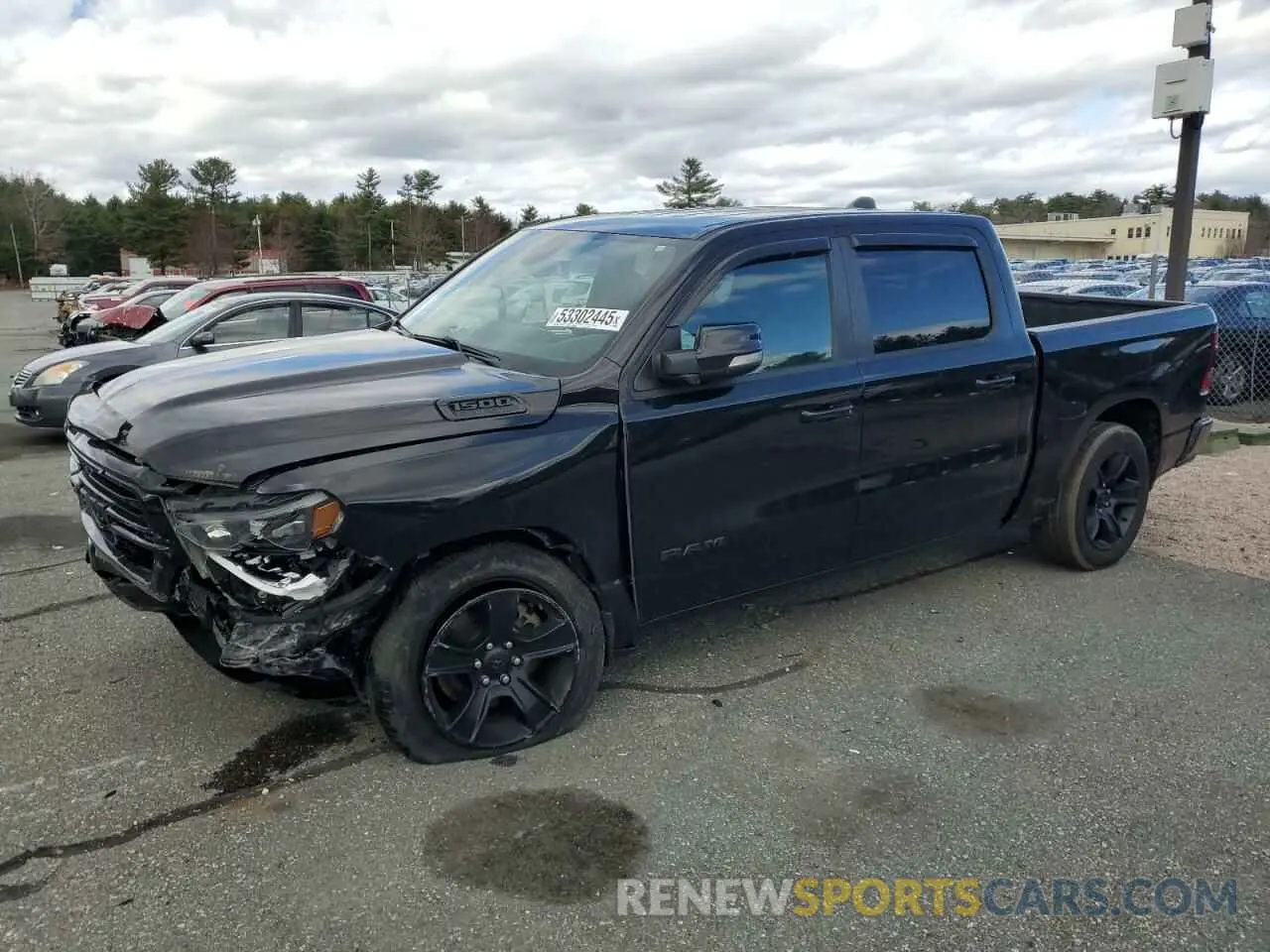 1 Photograph of a damaged car 1C6SRFFT8LN330325 RAM 1500 2020