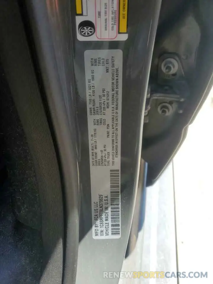13 Photograph of a damaged car 1C6SRFFT9LN379629 RAM 1500 2020