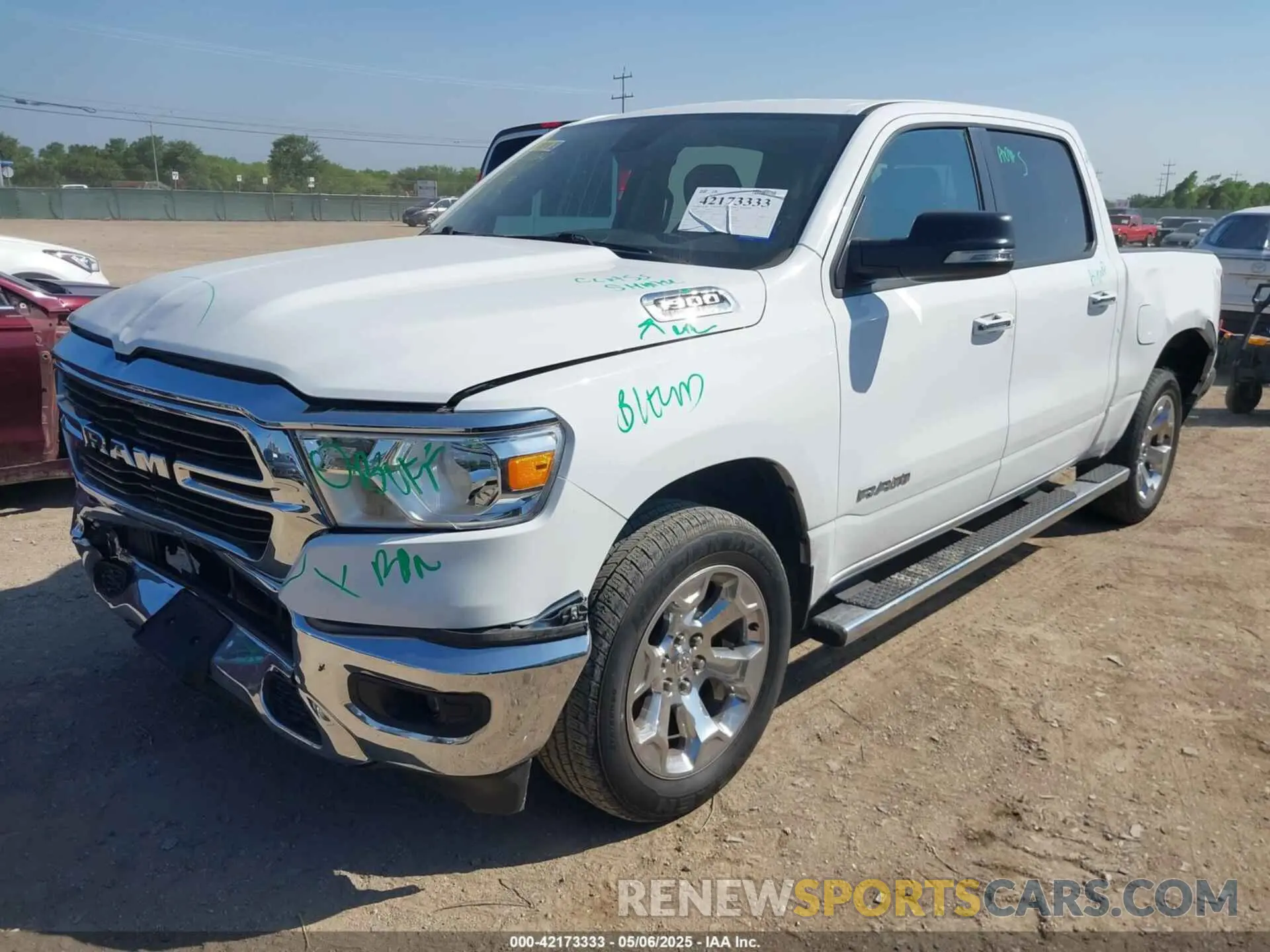 2 Photograph of a damaged car 1C6SRFFTXLN291141 RAM 1500 2020