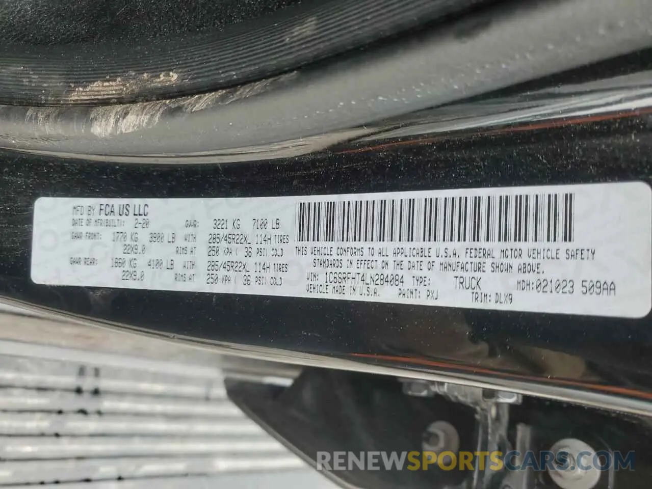 12 Photograph of a damaged car 1C6SRFHT4LN284084 RAM 1500 2020