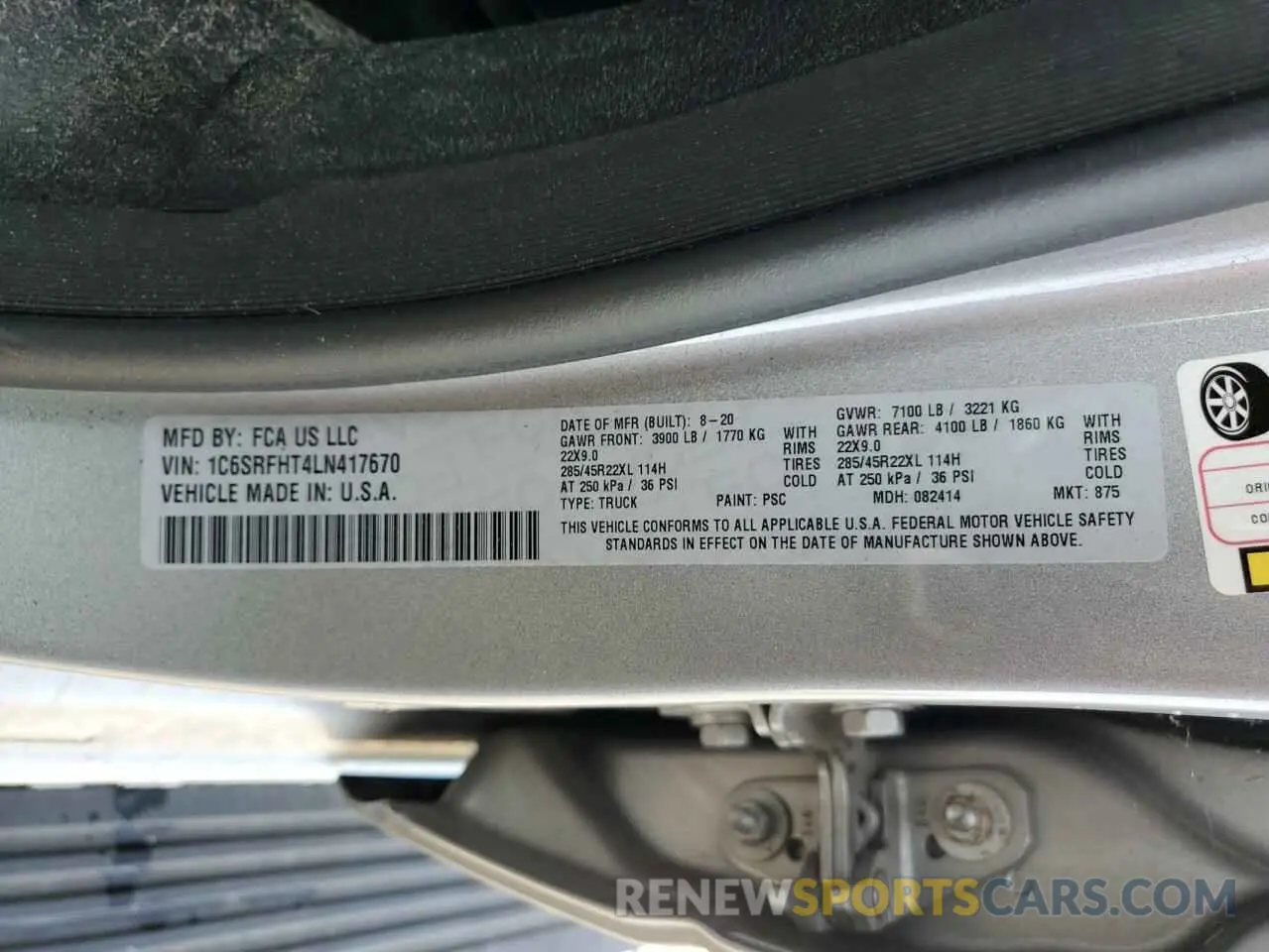 13 Photograph of a damaged car 1C6SRFHT4LN417670 RAM 1500 2020