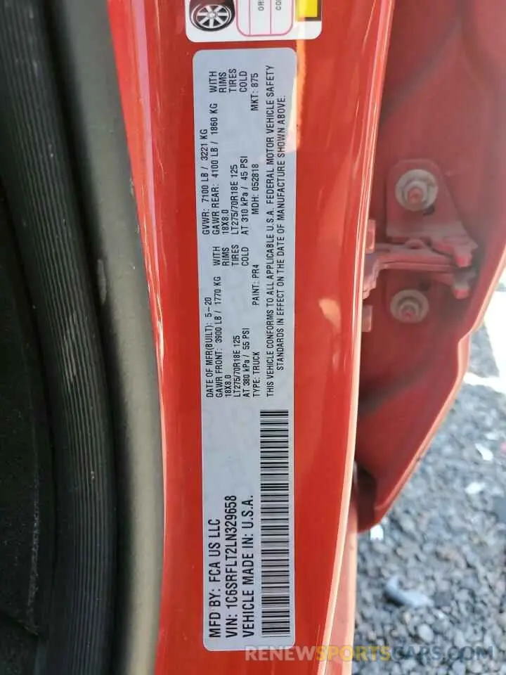 12 Photograph of a damaged car 1C6SRFLT2LN329658 RAM 1500 2020
