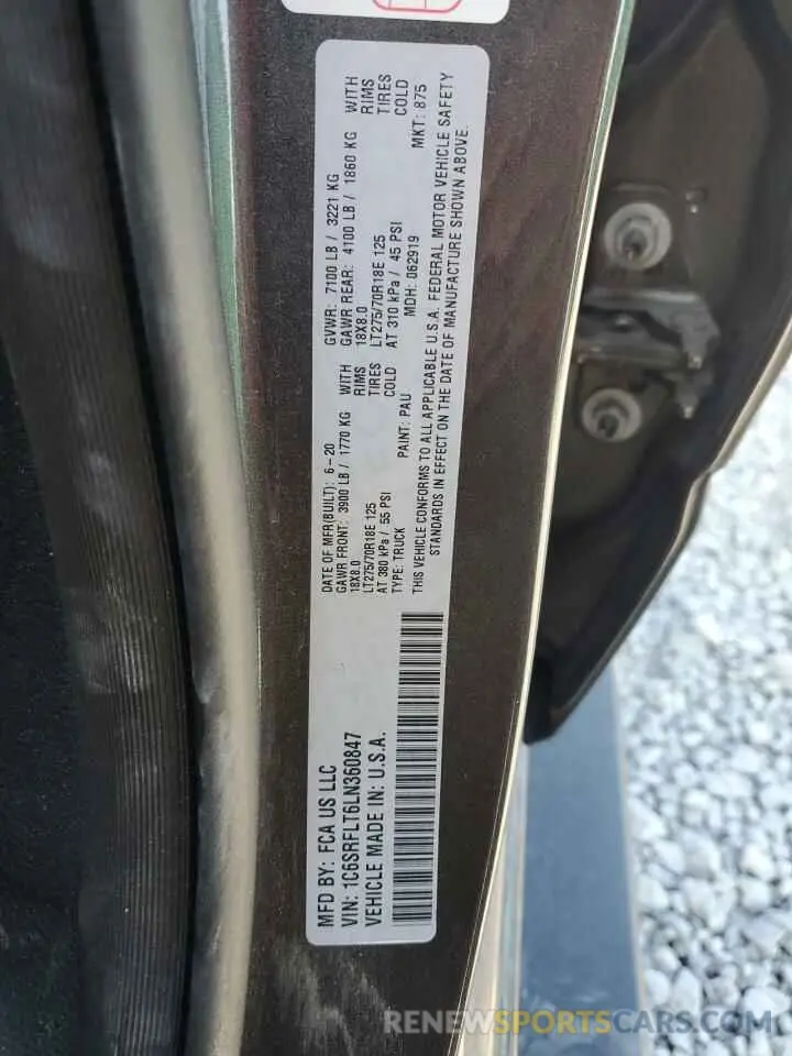 13 Photograph of a damaged car 1C6SRFLT6LN360847 RAM 1500 2020