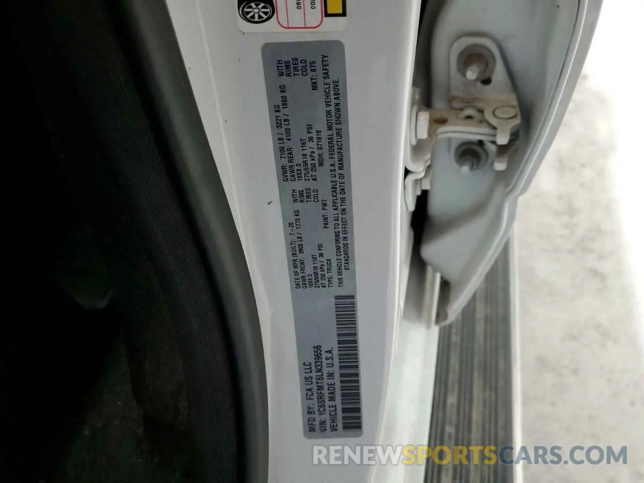 12 Photograph of a damaged car 1C6SRFMT6LN339656 RAM 1500 2020