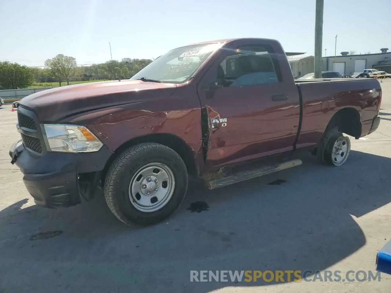 1 Photograph of a damaged car 3C6JR6AG0LG122499 RAM 1500 2020