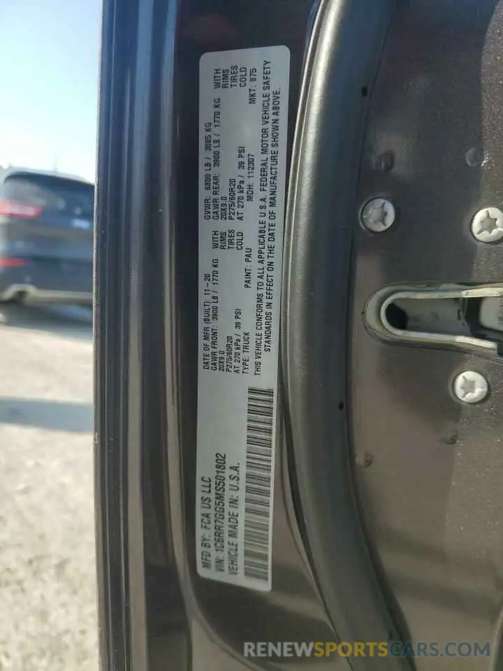 13 Photograph of a damaged car 1C6RR7GG5MS501802 RAM 1500 2021