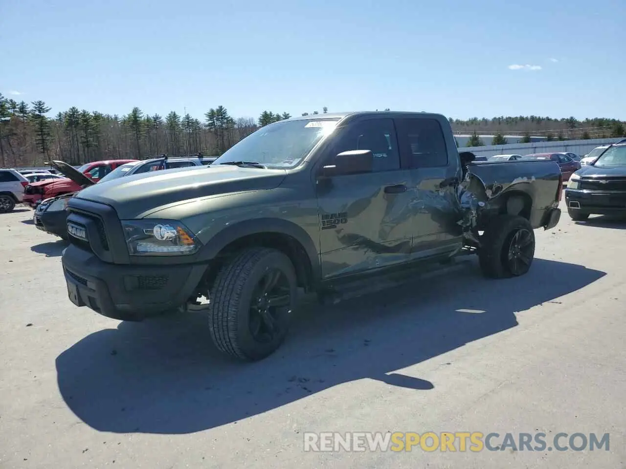 1 Photograph of a damaged car 1C6RR7GG8MS562190 RAM 1500 2021