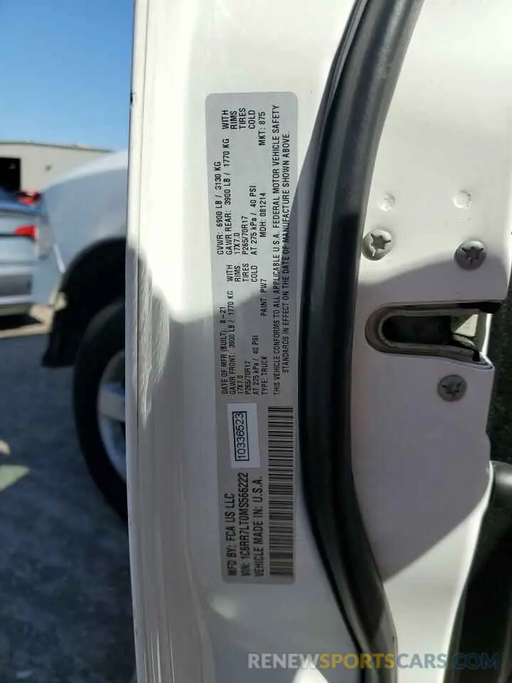12 Photograph of a damaged car 1C6RR7LT0MS566222 RAM 1500 2021