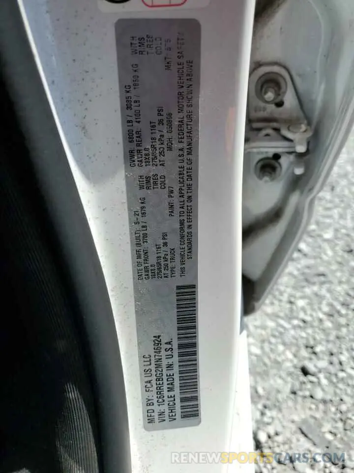 14 Photograph of a damaged car 1C6RREBG2MN746924 RAM 1500 2021