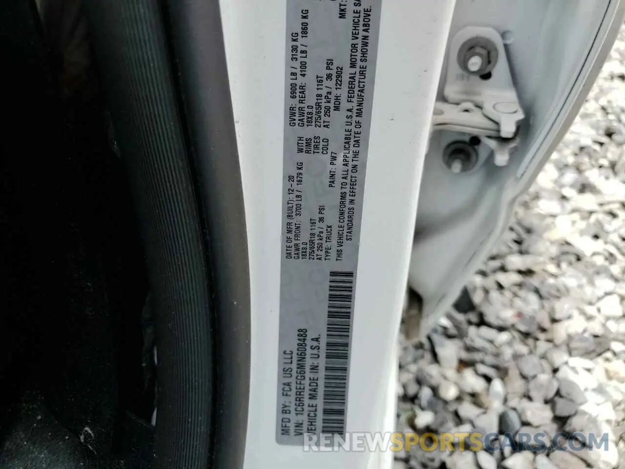 12 Photograph of a damaged car 1C6RREFG6MN608488 RAM 1500 2021