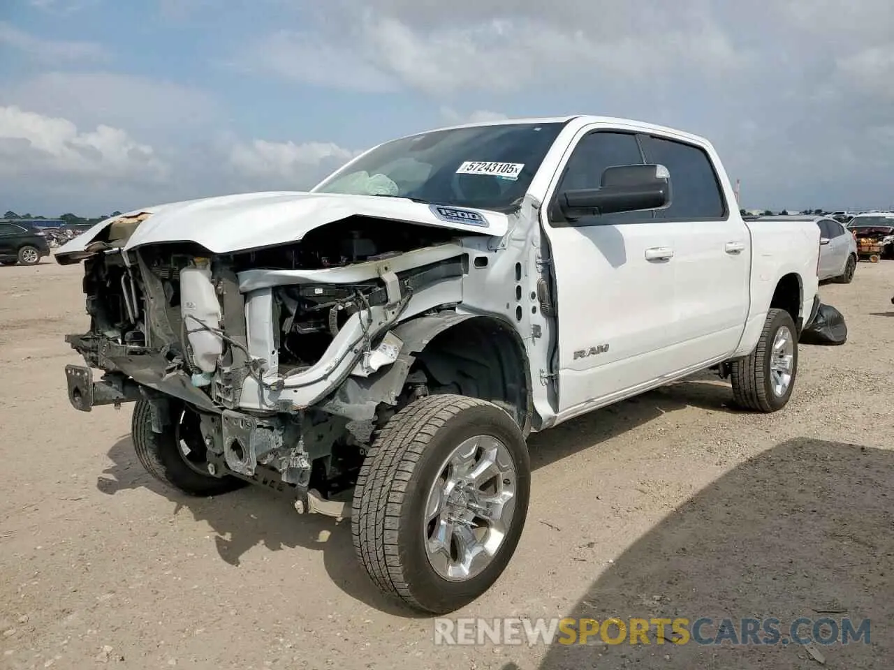 1 Photograph of a damaged car 1C6RREFT3MN743604 RAM 1500 2021