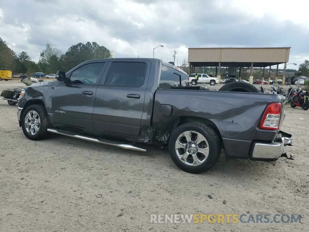 2 Photograph of a damaged car 1C6RREFT4MN543833 RAM 1500 2021