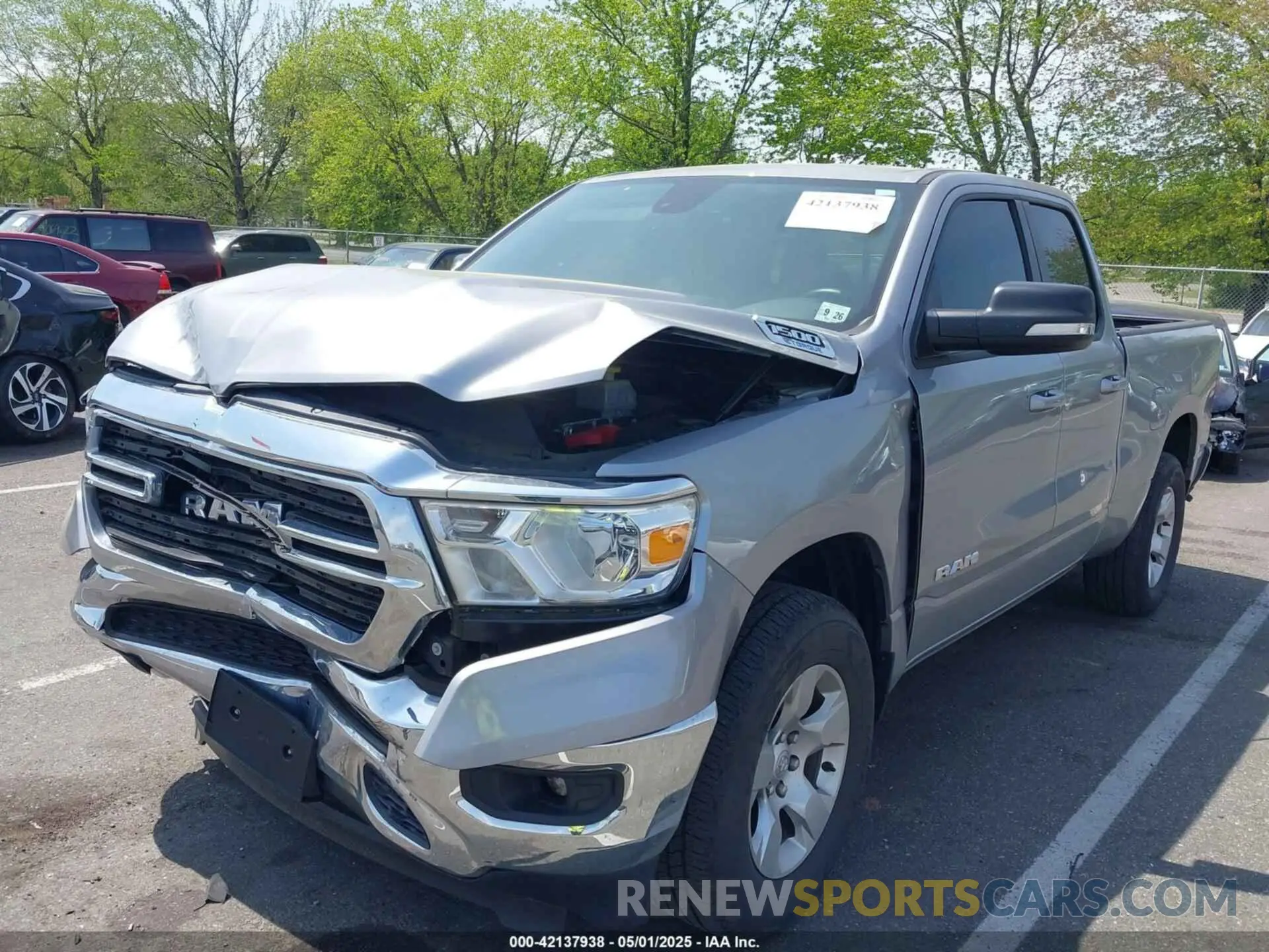 2 Photograph of a damaged car 1C6RRFBG9MN734212 RAM 1500 2021