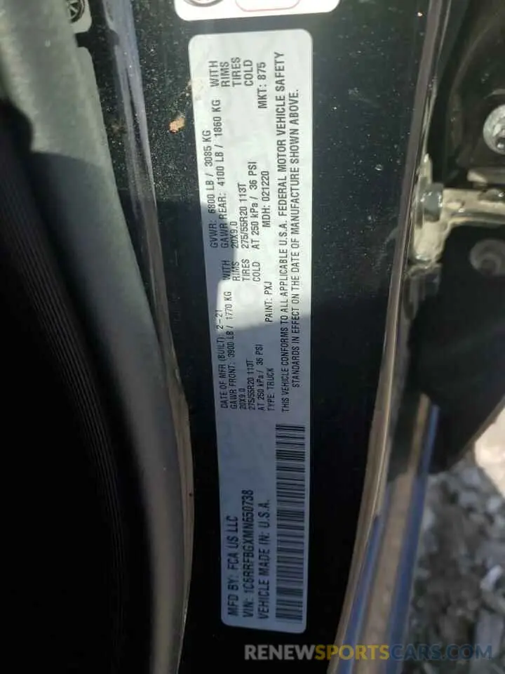 13 Photograph of a damaged car 1C6RRFBGXMN650738 RAM 1500 2021