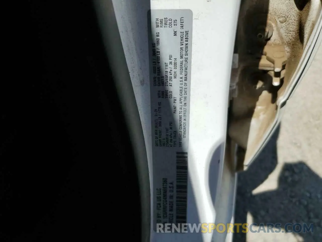 12 Photograph of a damaged car 1C6RRFCG4MN697360 RAM 1500 2021