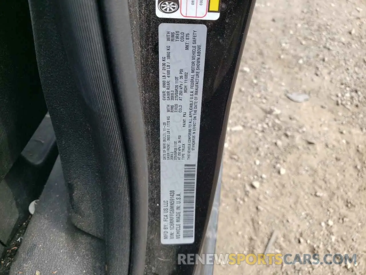 12 Photograph of a damaged car 1C6RRFFG6MN591438 RAM 1500 2021