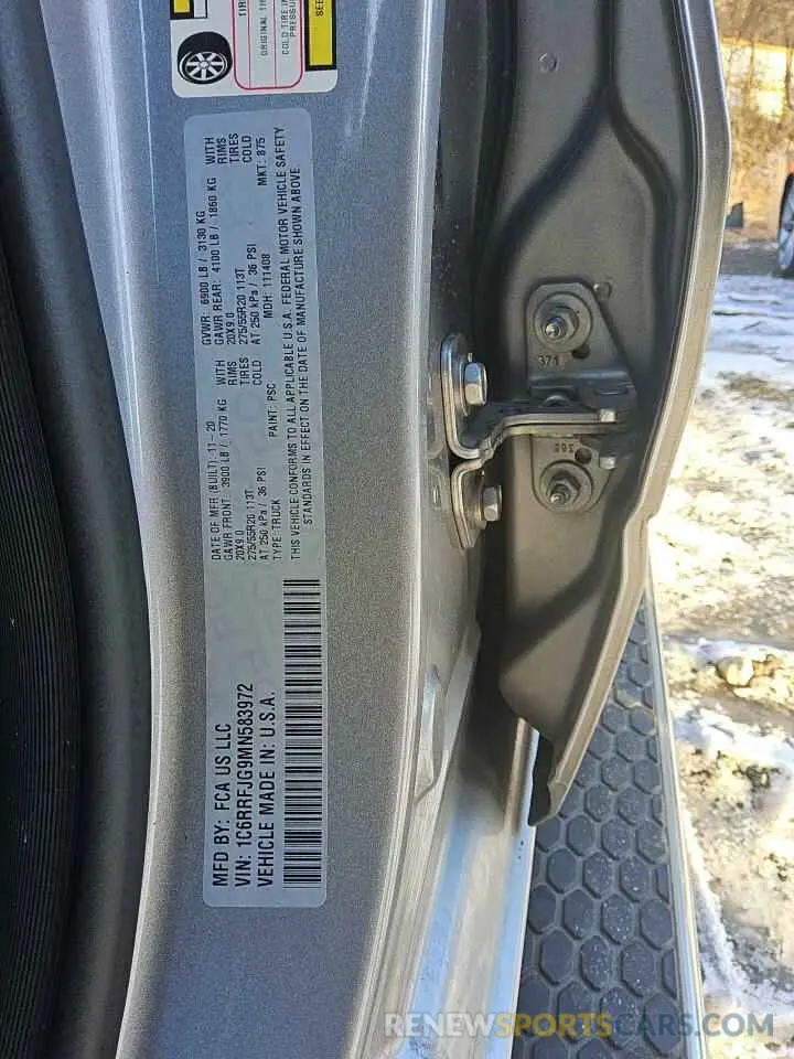 12 Photograph of a damaged car 1C6RRFJG9MN583972 RAM 1500 2021