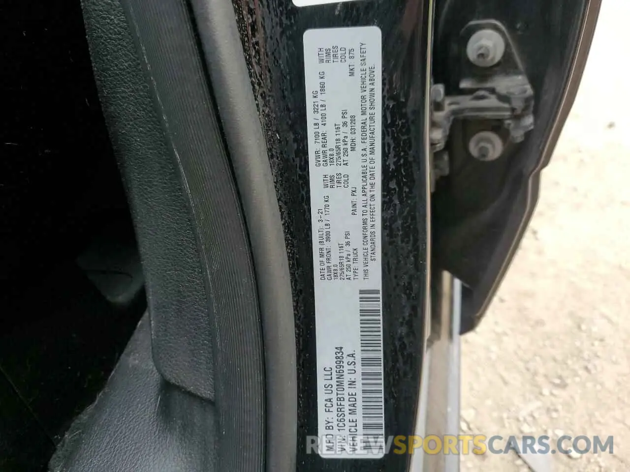 12 Photograph of a damaged car 1C6SRFBT0MN699834 RAM 1500 2021