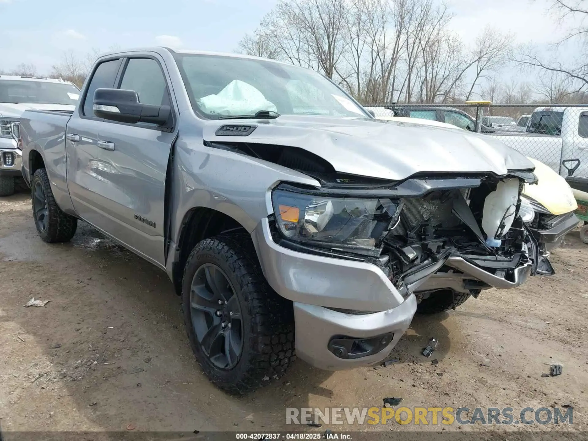 1 Photograph of a damaged car 1C6SRFBT4MN780402 RAM 1500 2021