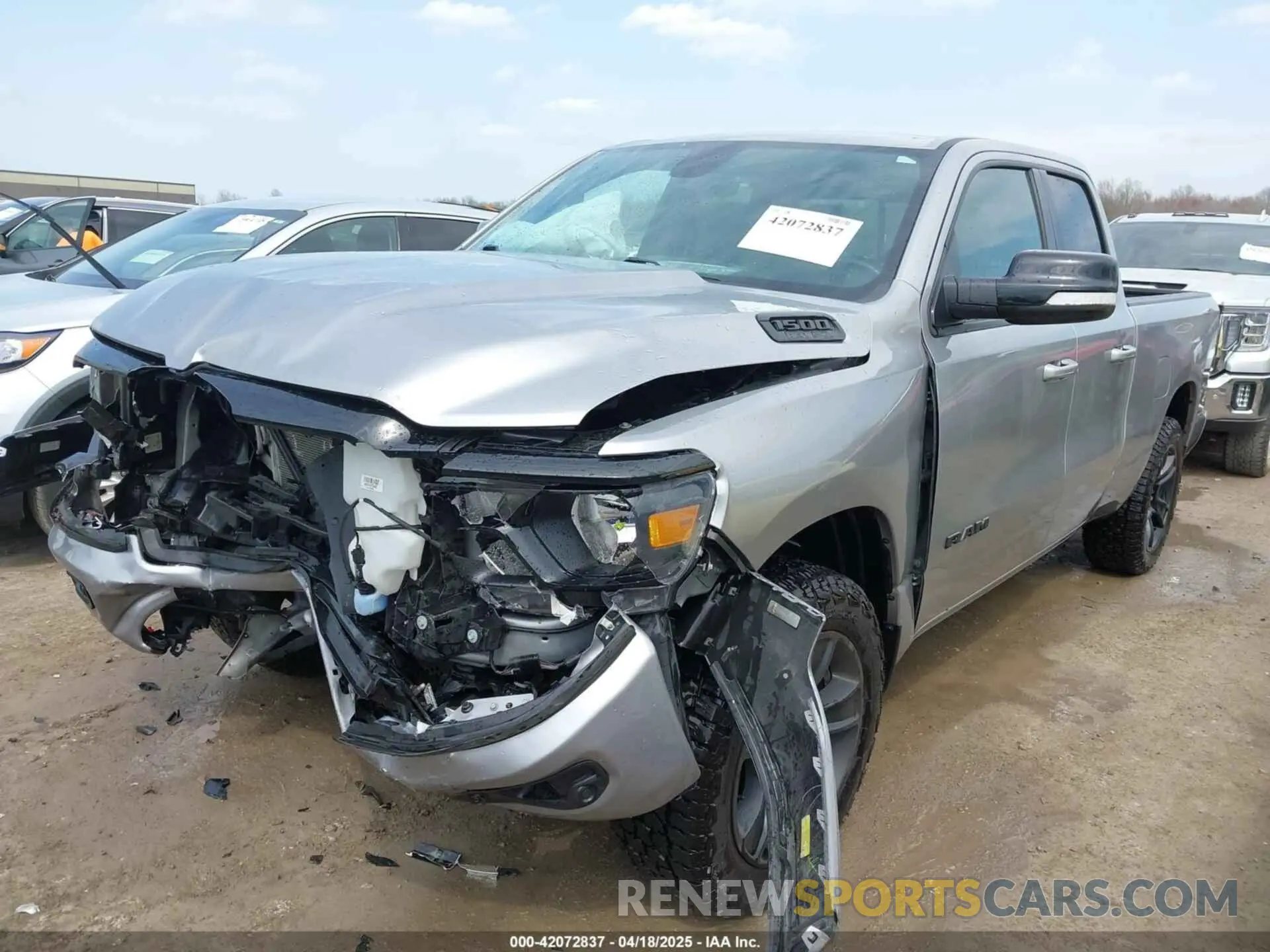2 Photograph of a damaged car 1C6SRFBT4MN780402 RAM 1500 2021