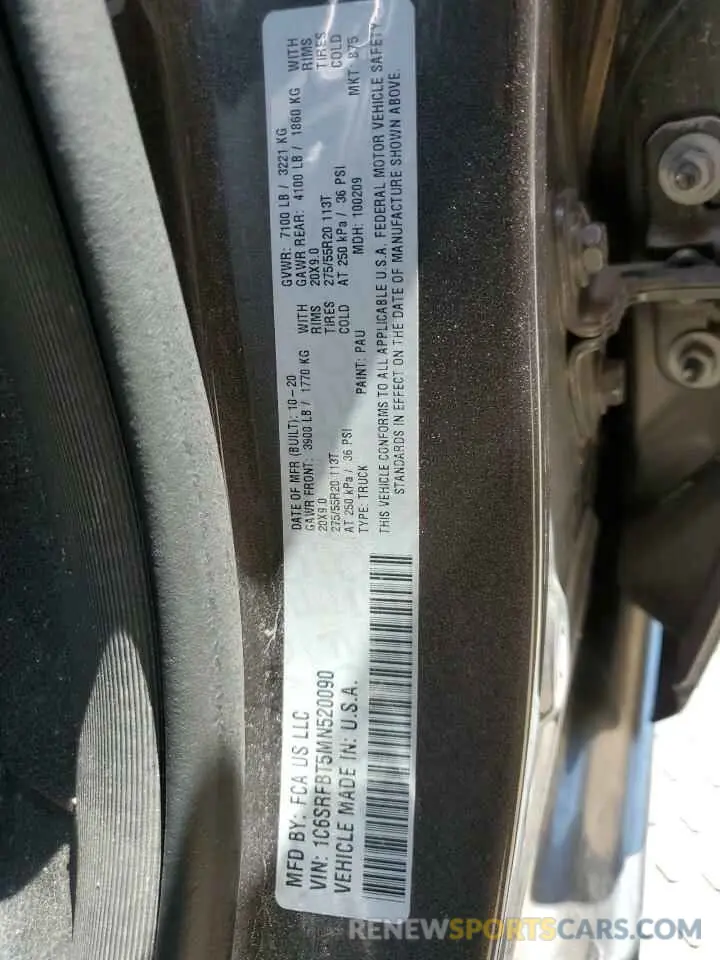 14 Photograph of a damaged car 1C6SRFBT5MN520090 RAM 1500 2021
