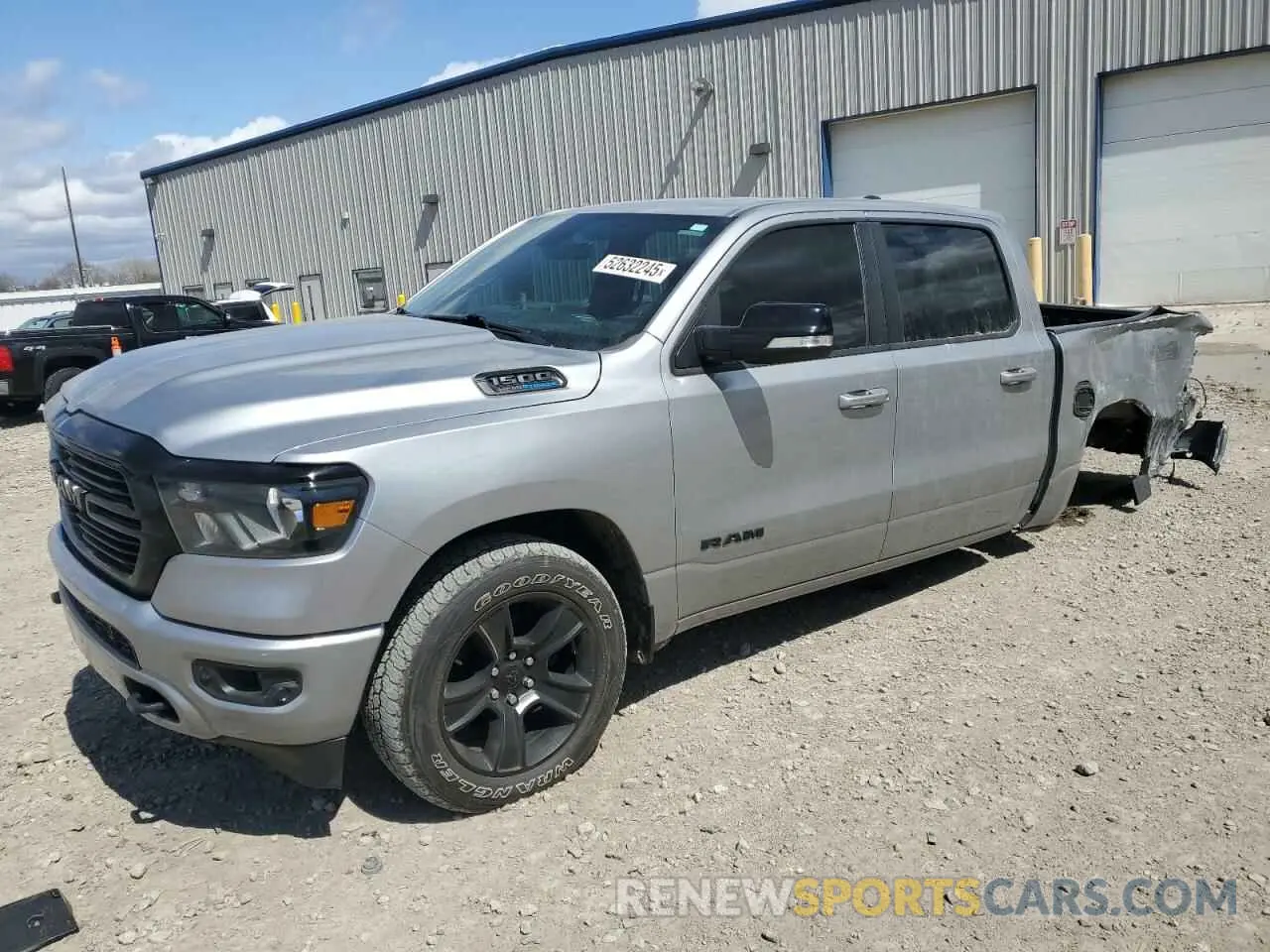 1 Photograph of a damaged car 1C6SRFFT4MN604184 RAM 1500 2021