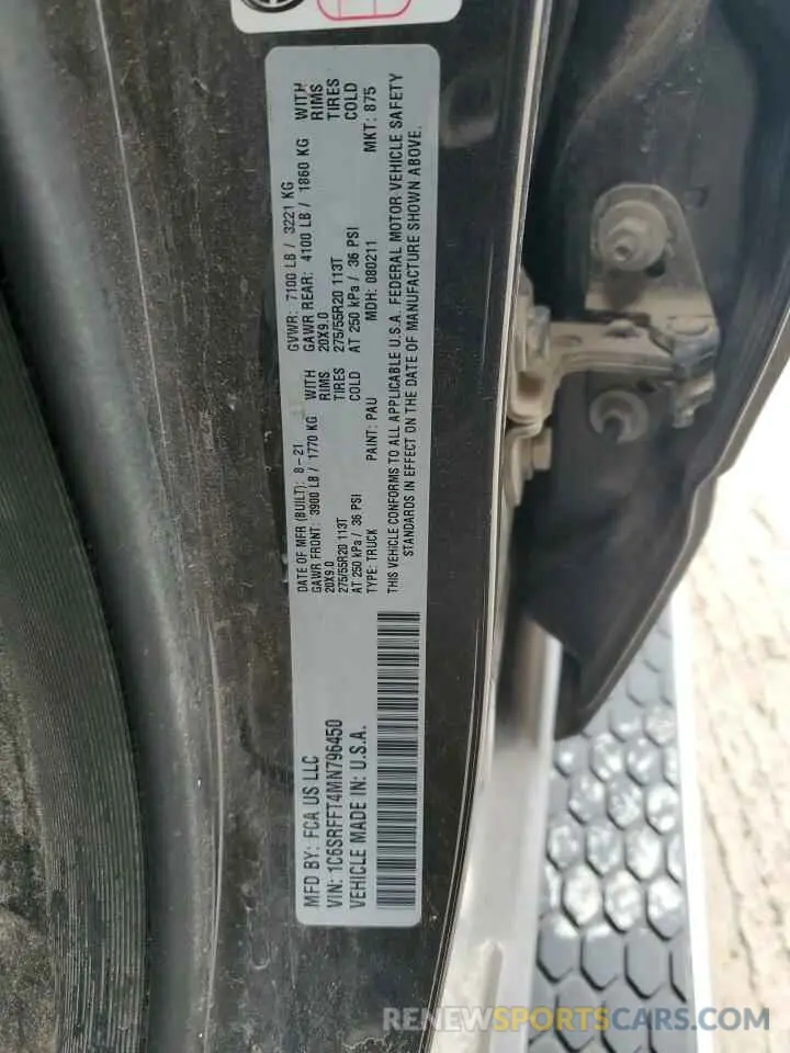 13 Photograph of a damaged car 1C6SRFFT4MN796450 RAM 1500 2021