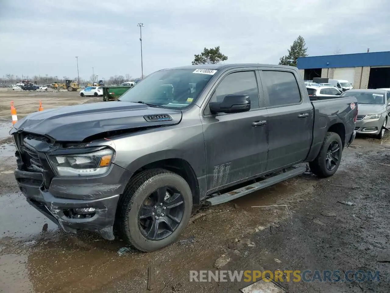 1 Photograph of a damaged car 1C6SRFFT6MN683034 RAM 1500 2021