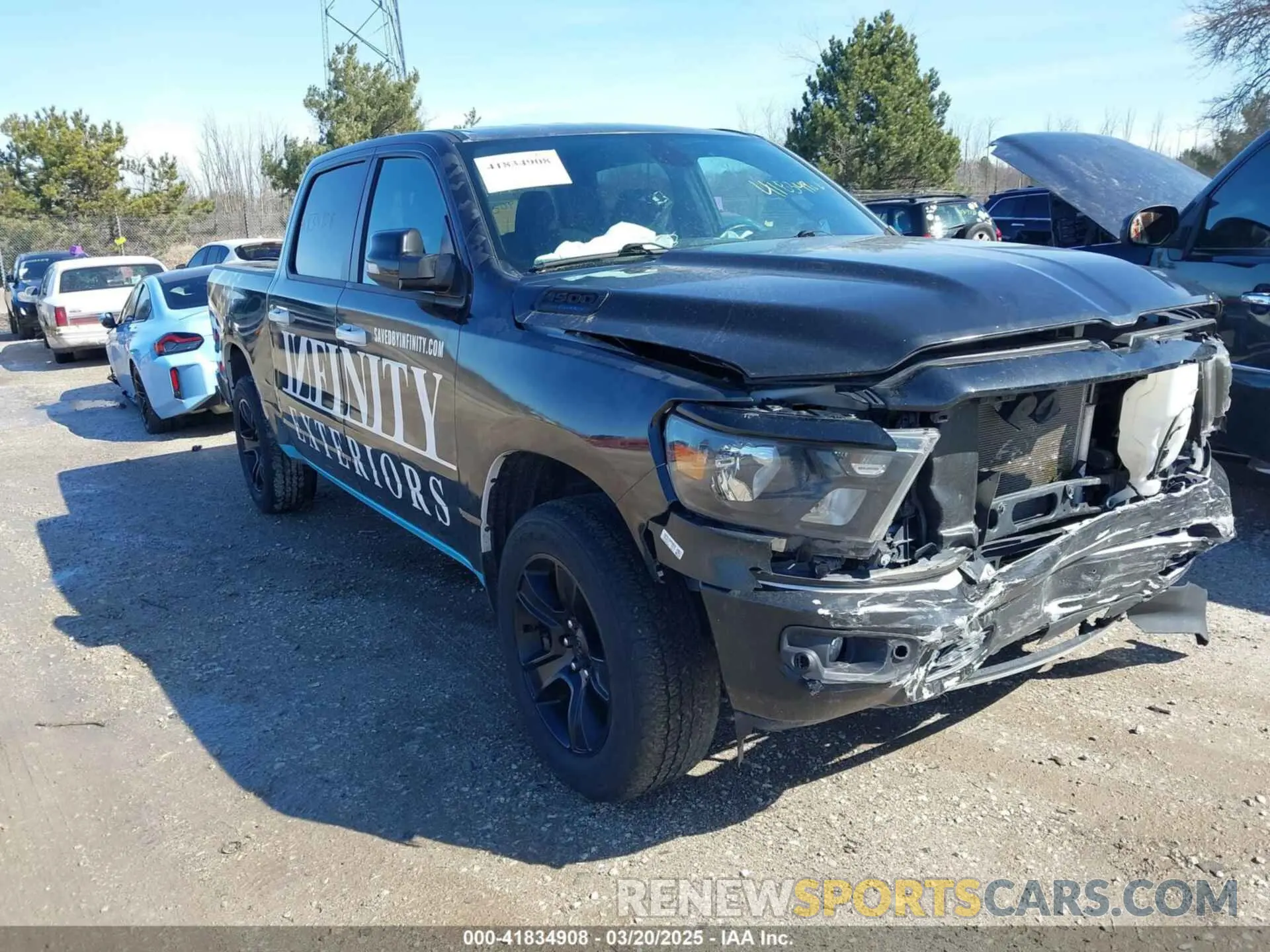 1 Photograph of a damaged car 1C6SRFFT8MN598163 RAM 1500 2021
