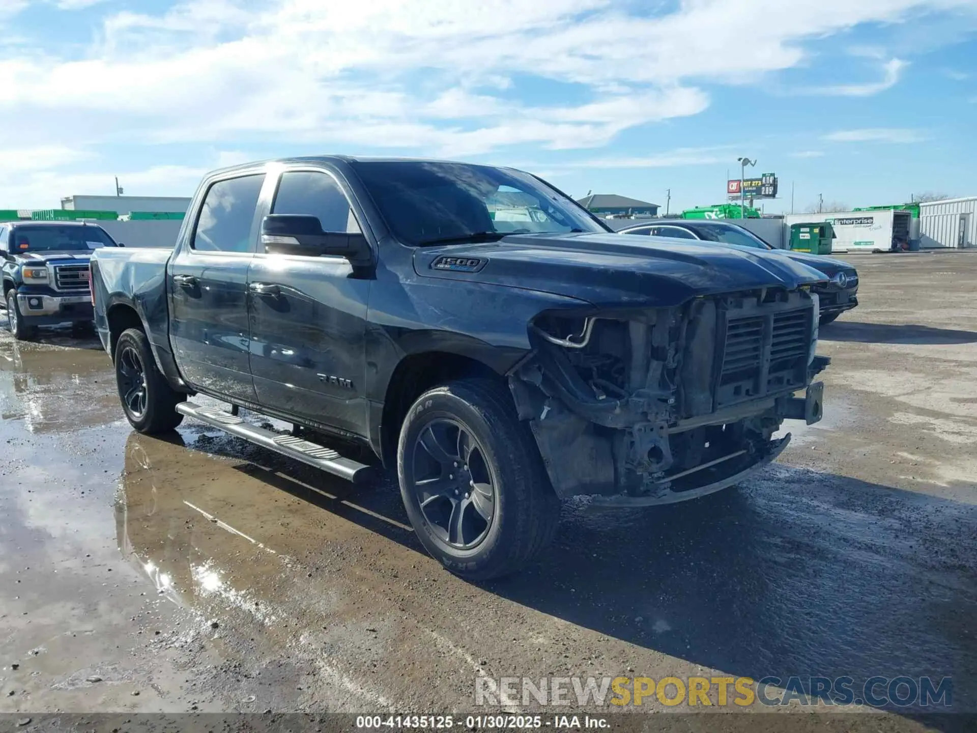 1 Photograph of a damaged car 1C6SRFFT8MN637530 RAM 1500 2021