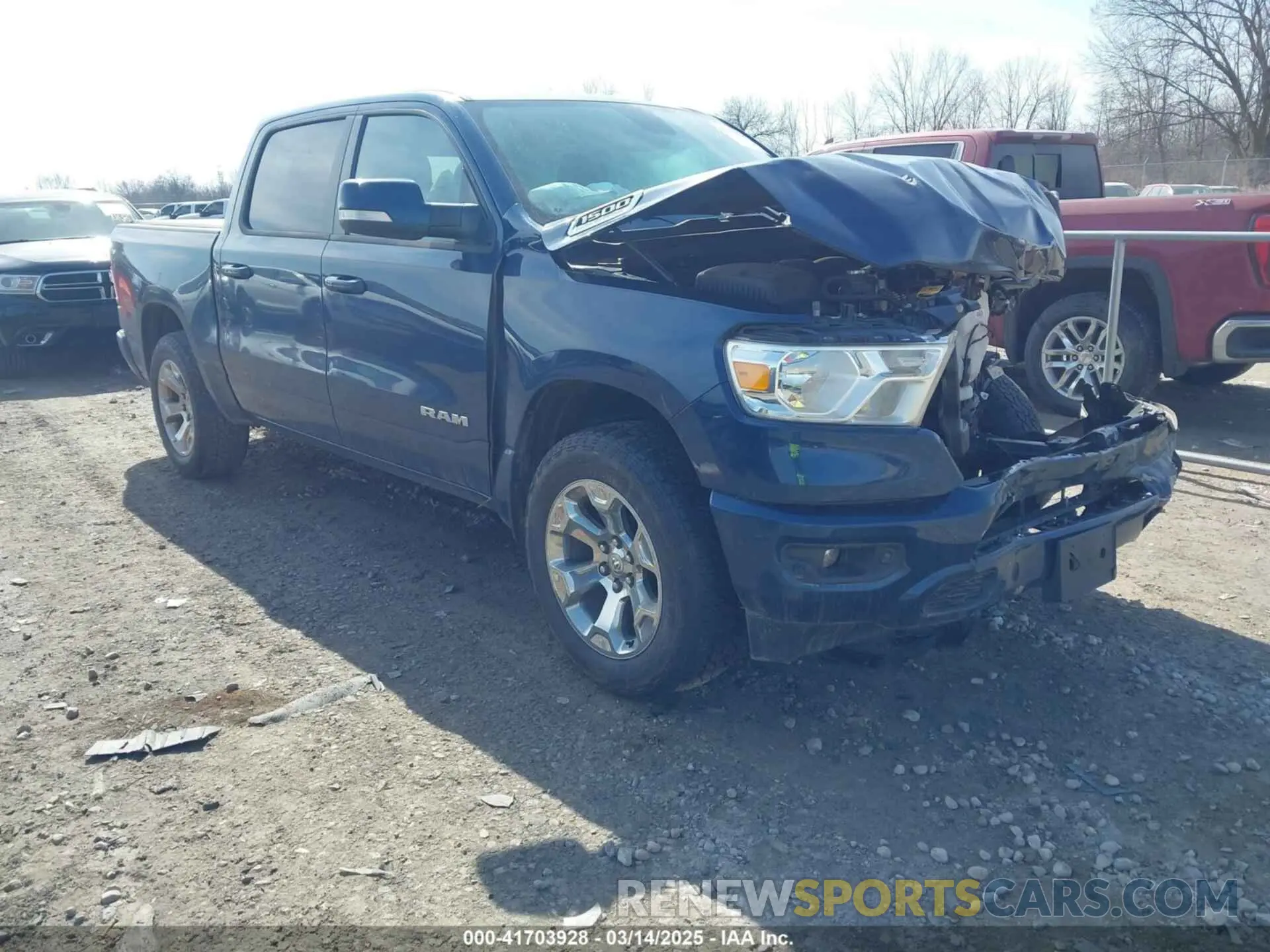 1 Photograph of a damaged car 1C6SRFFTXMN781077 RAM 1500 2021