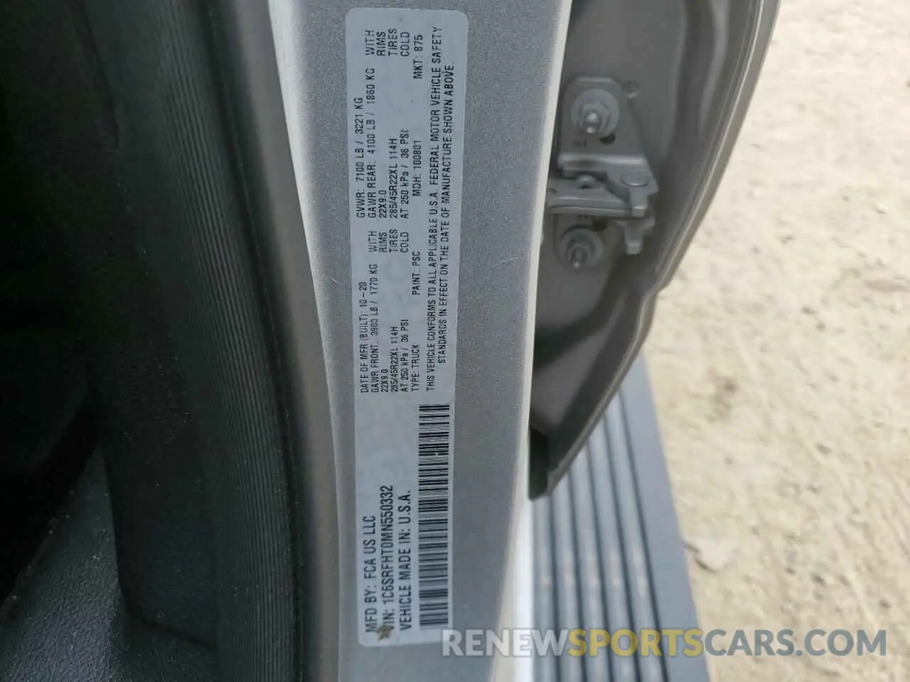 12 Photograph of a damaged car 1C6SRFHT0MN550332 RAM 1500 2021