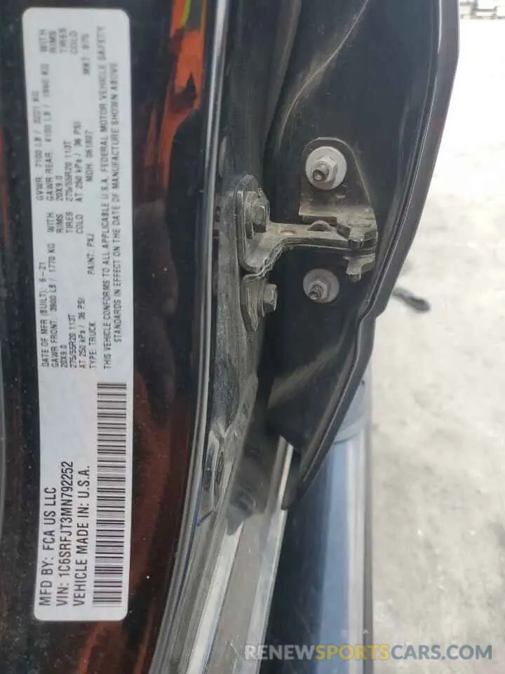 12 Photograph of a damaged car 1C6SRFJT3MN792252 RAM 1500 2021