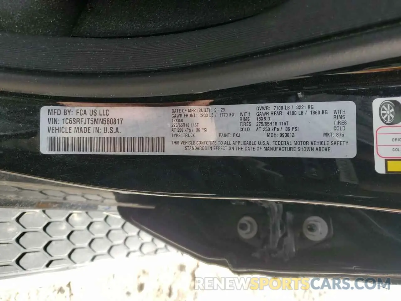 13 Photograph of a damaged car 1C6SRFJT5MN560817 RAM 1500 2021
