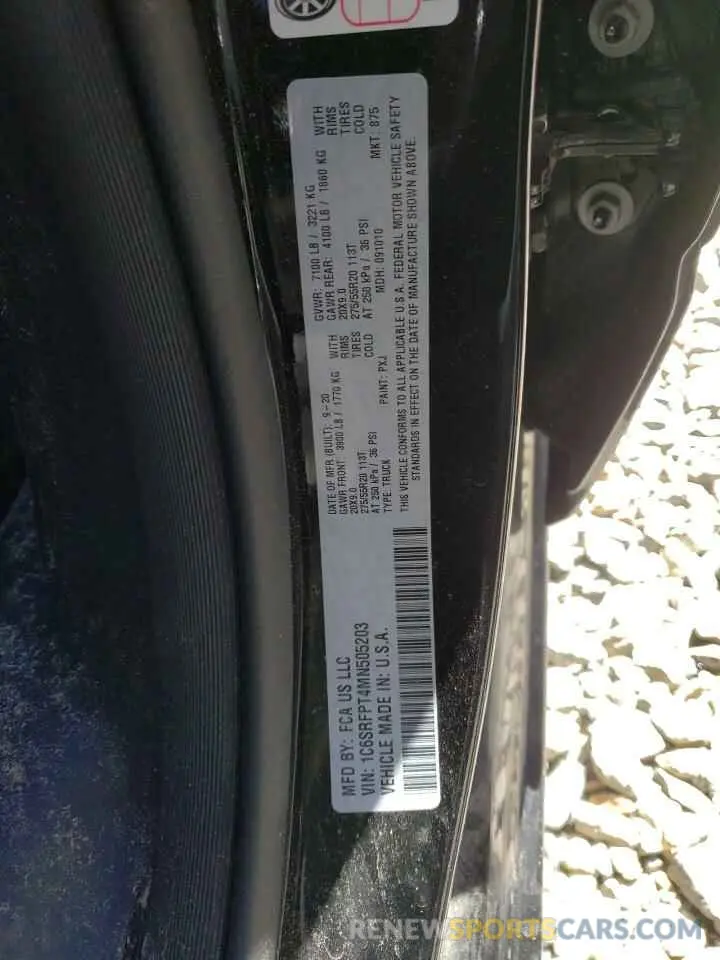 13 Photograph of a damaged car 1C6SRFPT4MN505203 RAM 1500 2021
