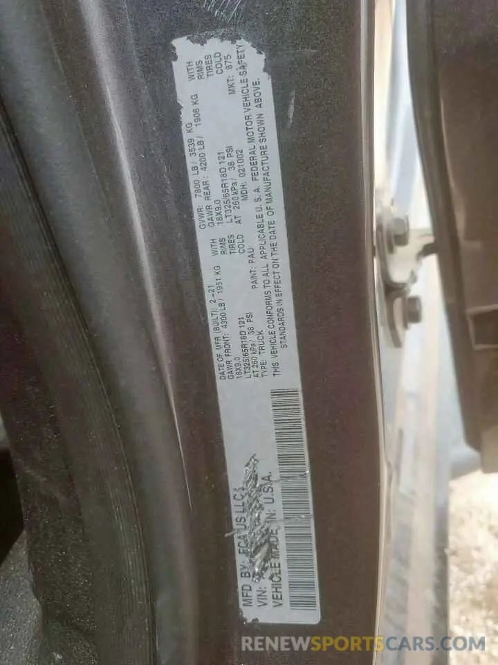 12 Photograph of a damaged car 1C6SRFU93MN760689 RAM 1500 2021