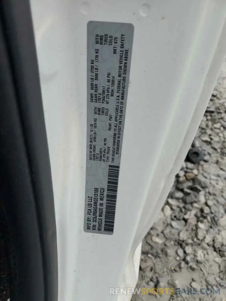 12 Photograph of a damaged car 3C6JR6AG4MG513169 RAM 1500 2021