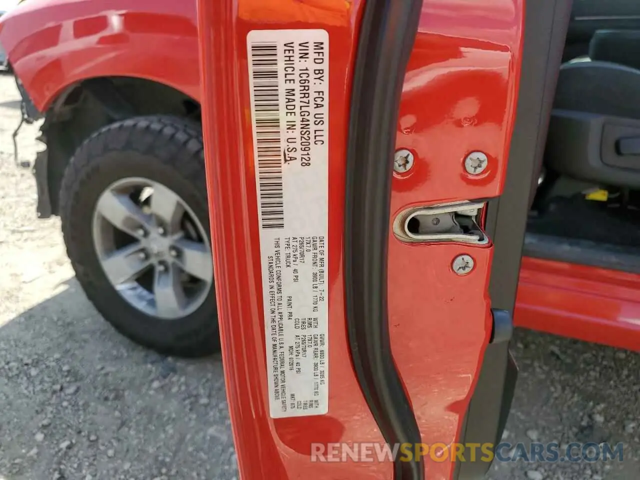 13 Photograph of a damaged car 1C6RR7LG4NS209128 RAM 1500 2022