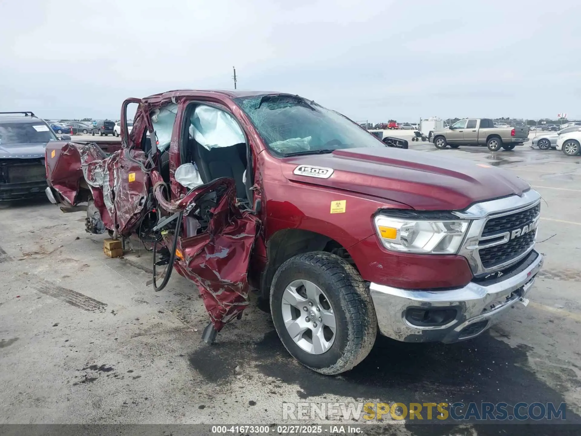 1 Photograph of a damaged car 1C6RREBG1NN382464 RAM 1500 2022