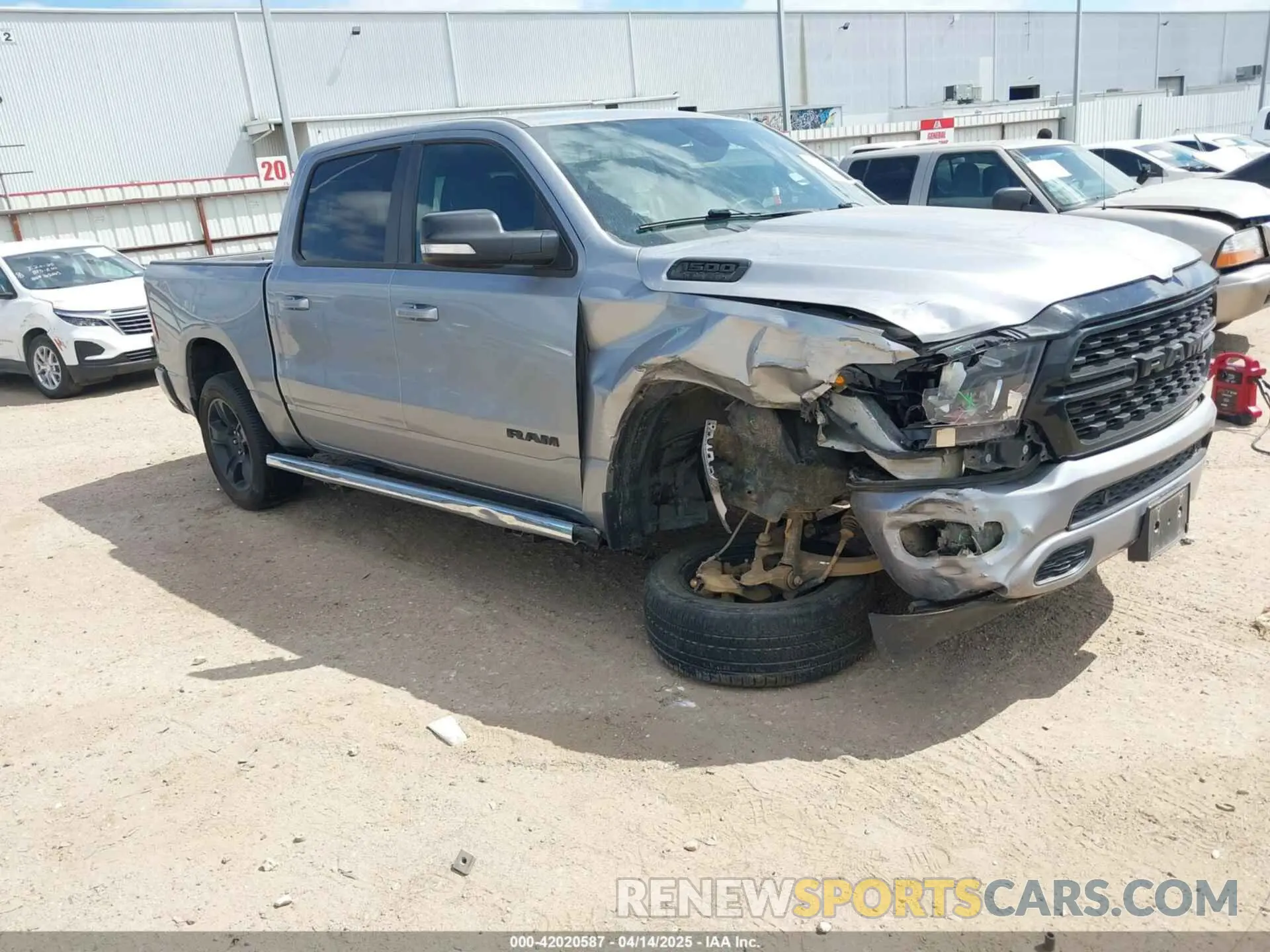 1 Photograph of a damaged car 1C6RREFT2NN253608 RAM 1500 2022
