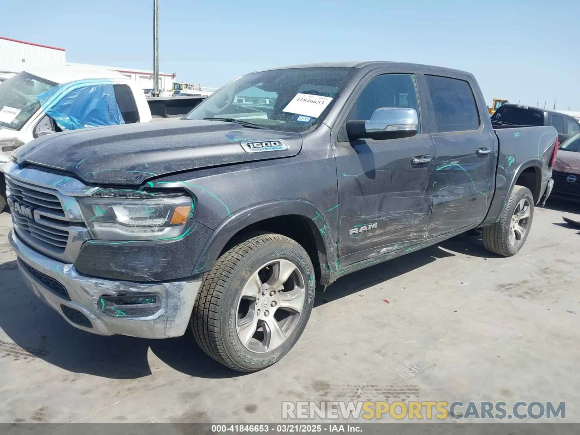 2 Photograph of a damaged car 1C6RREJT1NN393446 RAM 1500 2022