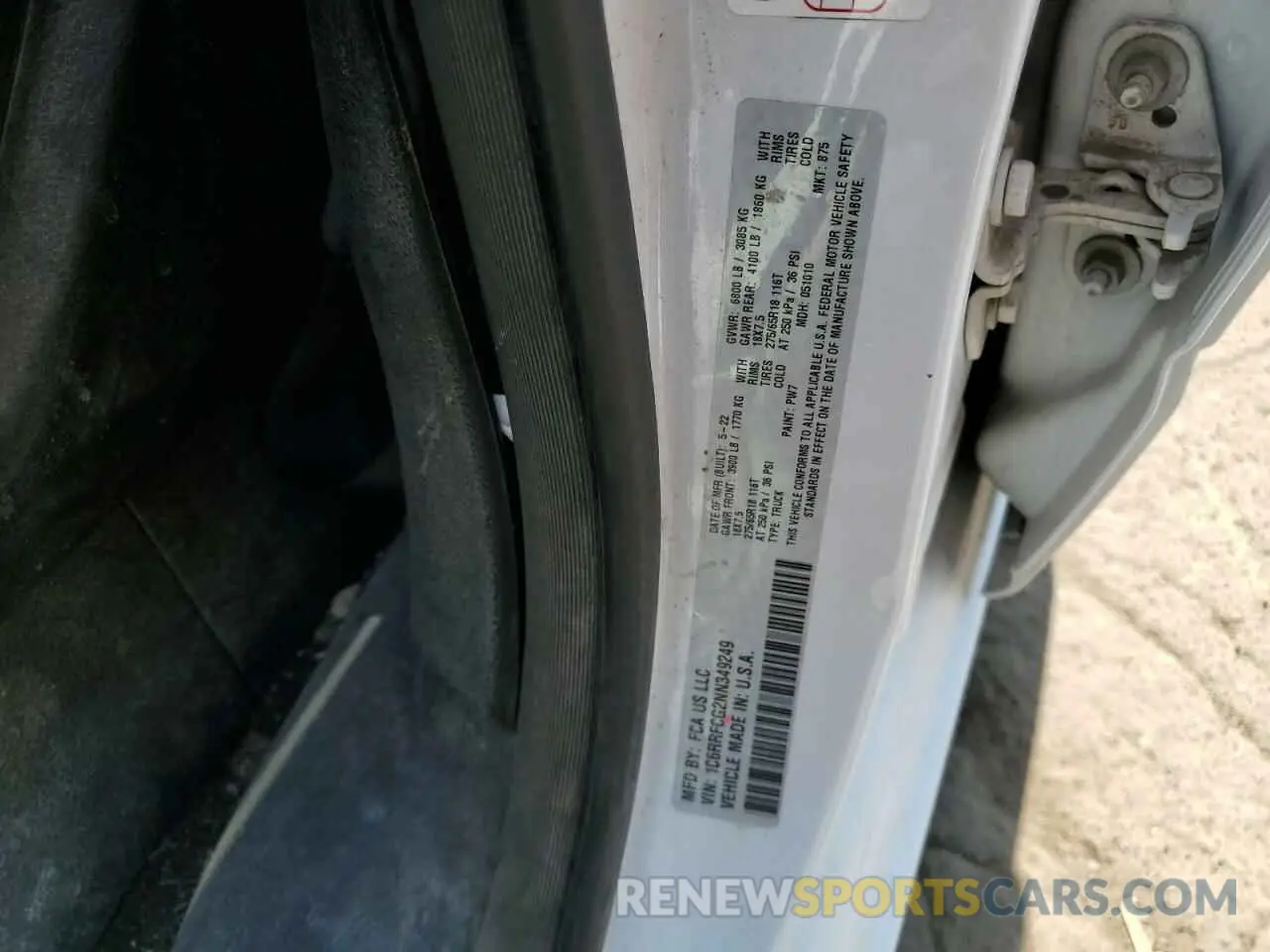 12 Photograph of a damaged car 1C6RRFCG2NN349249 RAM 1500 2022