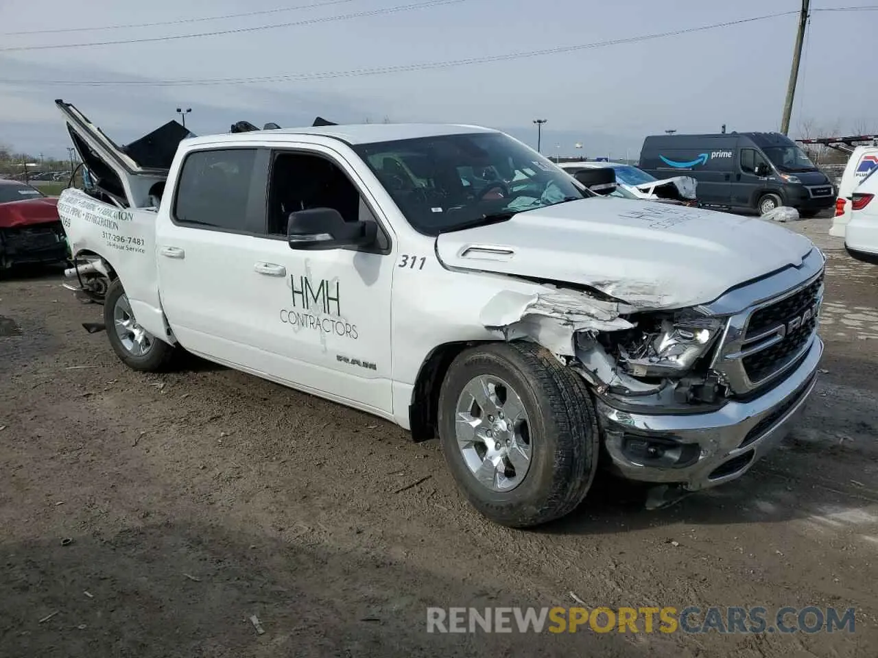 4 Photograph of a damaged car 1C6RRFFG1NN179347 RAM 1500 2022