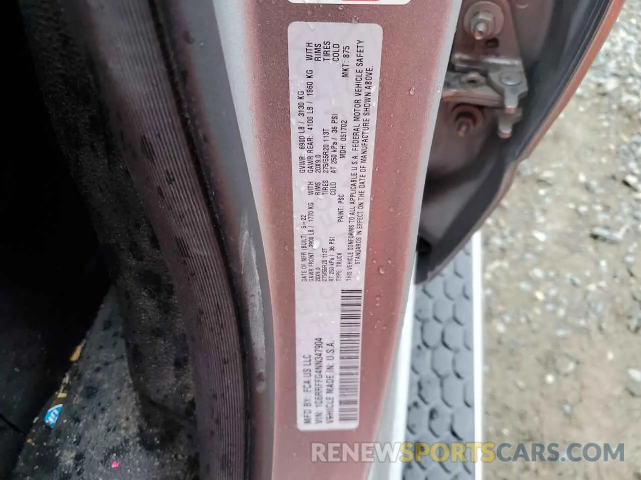 15 Photograph of a damaged car 1C6RRFFG4NN347904 RAM 1500 2022