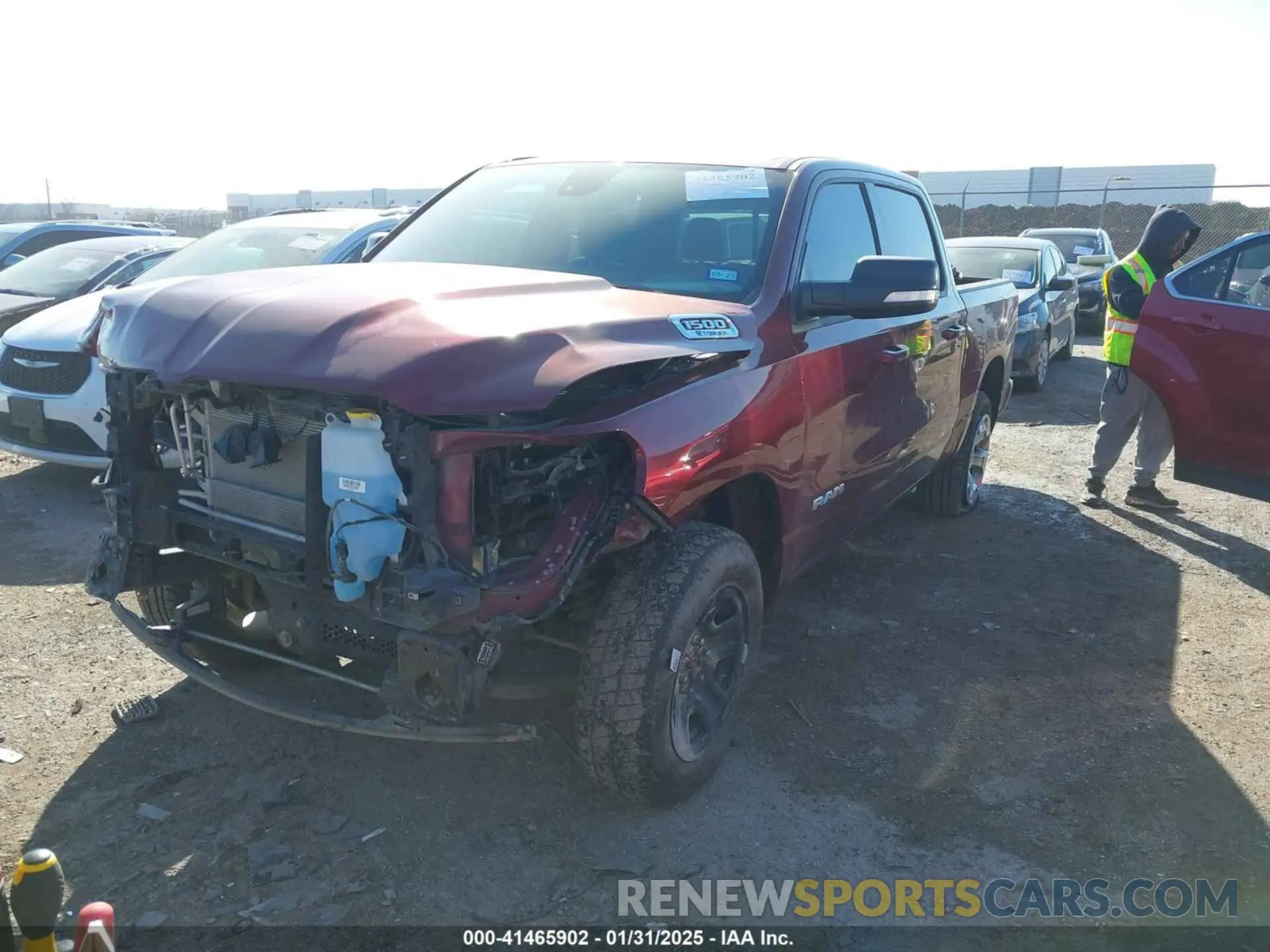 2 Photograph of a damaged car 1C6RRFFG5NN298325 RAM 1500 2022