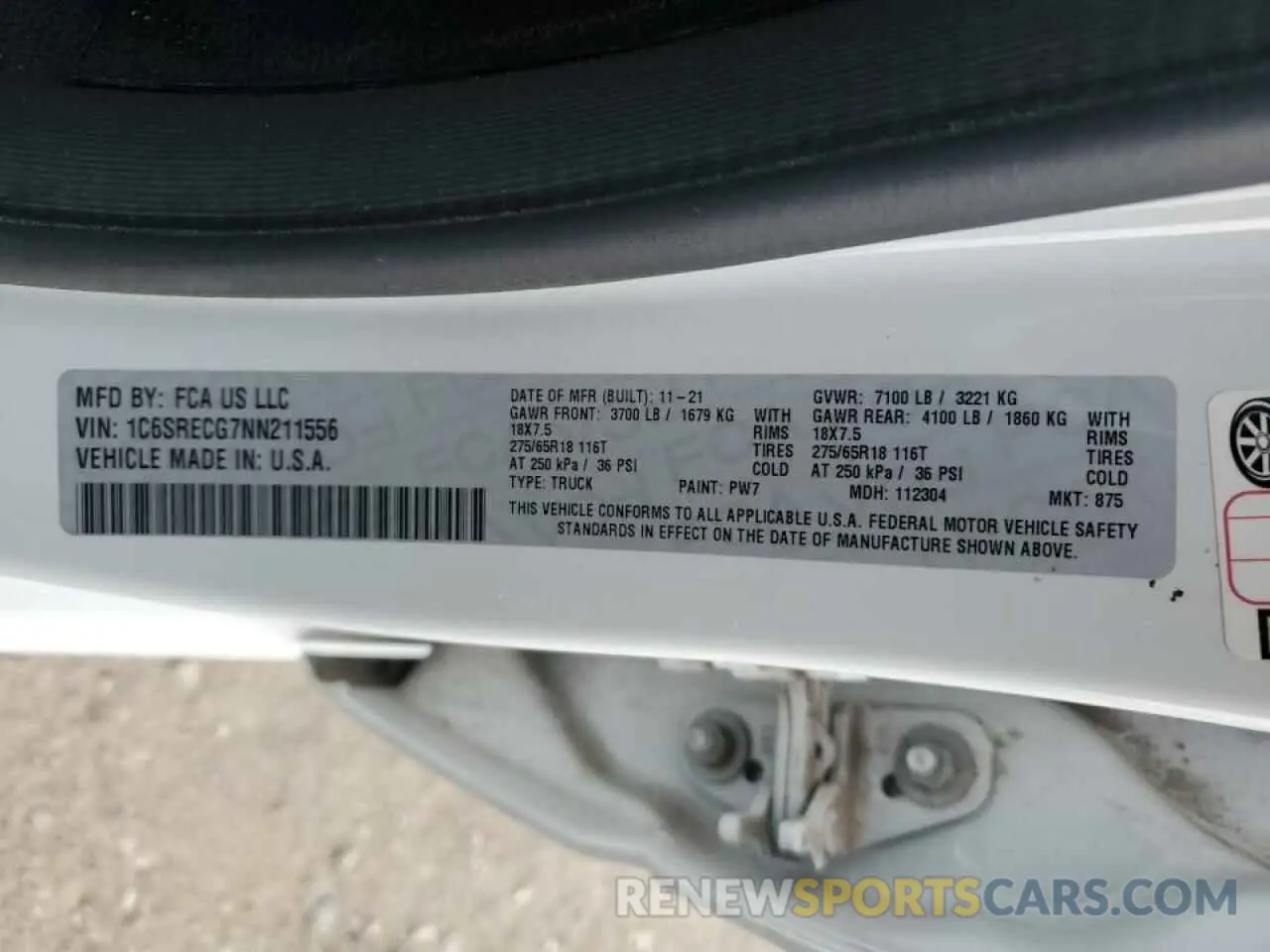 12 Photograph of a damaged car 1C6SRECG7NN211556 RAM 1500 2022