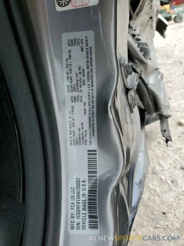 13 Photograph of a damaged car 1C6SRFBT6NN135557 RAM 1500 2022